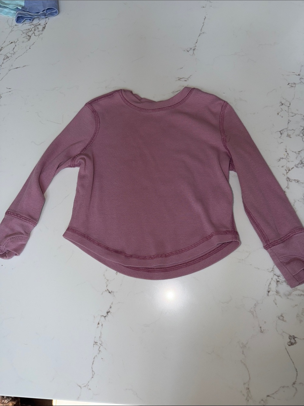 Hanna Andersson Active Ls Rib Top- dusty rose